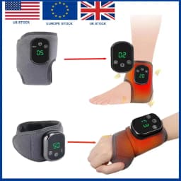 Electric Ankle Wrist Massager 5-Level Infrared Hot Compress 3 Vibration Physiotherapy Modes Fits Left/Right Ankle Hand