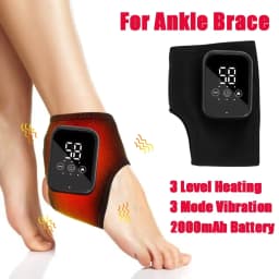 Electric Ankle Wrist Massager 5-Level Infrared Hot Compress 3 Vibration Physiotherapy Modes Fits Left/Right Ankle Hand