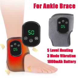 Electric Ankle Wrist Massager 5-Level Infrared Hot Compress 3 Vibration Physiotherapy Modes Fits Left/Right Ankle Hand