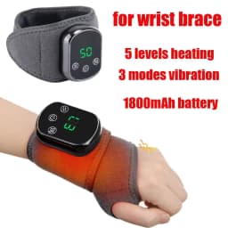 Electric Ankle Wrist Massager 5-Level Infrared Hot Compress 3 Vibration Physiotherapy Modes Fits Left/Right Ankle Hand