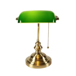Green Glass Lamp Shade Desk Lamp Banker Lamp Pull Chain Switch Table Lamp Classic Table Lamp