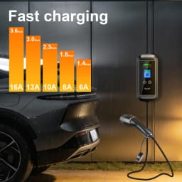 GOODCELL Type 2 EV Charger 3.6KW 16A 1P APP Smart Control IP66 5/10M Cable EU Schuko Plug 220V For Type2 EV Car Charger