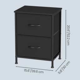 SONGMICS Nightstand with 2 Non-Woven Fabric Drawers, Chest of Drawers for Bedroom, Closet