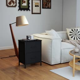 SONGMICS Nightstand with 2 Non-Woven Fabric Drawers, Chest of Drawers for Bedroom, Closet