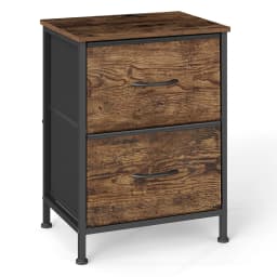 SONGMICS Nightstand with 2 Non-Woven Fabric Drawers, Chest of Drawers for Bedroom, Closet