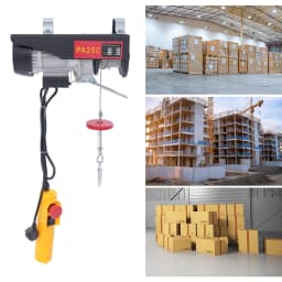 550W Electric Hoist with Wired Control, 18m Steel Wire & Dual Mode Double Rope for Factory Construction, 250kg Load Capacity