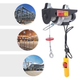 550W Electric Hoist with Wired Control, 18m Steel Wire & Dual Mode Double Rope for Factory Construction, 250kg Load Capacity