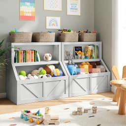 Wooden Kids Bookshelf & Toy Storage Cabinet, Large Cubbies Organiser, Perfect for Playroom, Bedroom, Nursery, Classroom