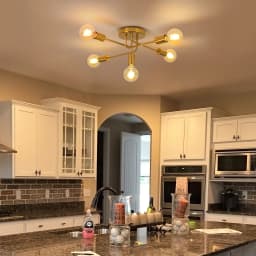 Modern Ceiling Light,5 Lights E27 Industrial Ceiling Lamp,Gold Metal Ceiling Lighting for Living Room,Bedroom(Bulb not included)