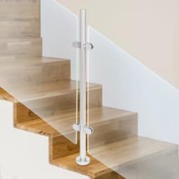 Stair Railing Post 316 Food-Grade Stainless Steel Railing Middle Post 43.3in Railing Middle Support 132lbs for 0.47in Thickness