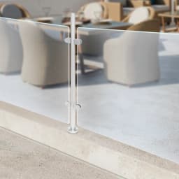 Stair Railing Post 316 Food-Grade Stainless Steel Railing Middle Post 43.3in Railing Middle Support 132lbs for 0.47in Thickness