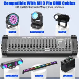 DayFlicker Black DMX and MIDI Operator 384 Channel Light Controller for Live Concerts KTV DJs Clubs