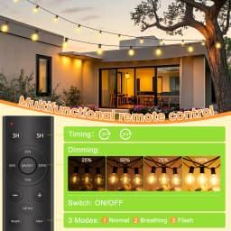 45M G40 LED String Lights Outdoor Fairy Garden Garland Lamp With Remote Control For Patio Street Wedding Party Decorative Lights