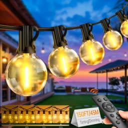 45M G40 LED String Lights Outdoor Fairy Garden Garland Lamp With Remote Control For Patio Street Wedding Party Decorative Lights