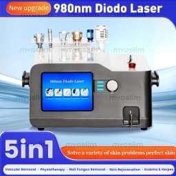 High Power 5 in 1 980nm Diode Vascular Removal Machine Remove Spider Veins Blood Vessels Removal Nail Fungus