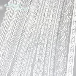 (5 Yards/Roll) White Lace Fabric Webbing Decoration Packing Material Roll Wholesale