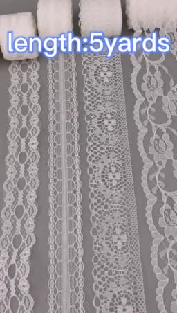 (5 Yards/Roll) White Lace Fabric Webbing Decoration Packing Material Roll Wholesale