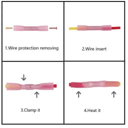 10/100Pcs Heat Shrinkable Cable Terminal Tube BHT0.5 BHT1.25 BHT2 BHT5 AWG22-10 Waterproof Butt Crimp Copper Insulated Connector