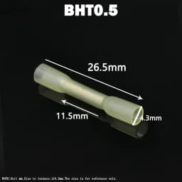 10/100Pcs Heat Shrinkable Cable Terminal Tube BHT0.5 BHT1.25 BHT2 BHT5 AWG22-10 Waterproof Butt Crimp Copper Insulated Connector