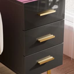 Push and Pull Nightstands Wood Slim Bedside Table with 1.2m Light Strip Ports 3 Drawers for Bedrooms Living Rooms UK Plug