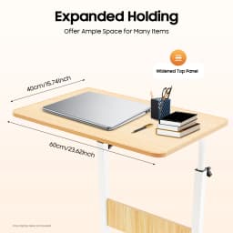 Adjustable Mobile Laptop Desk on Wheels, Rolling Computer Stand with Casters, Freestanding Ergonomic Workstation for Home Office