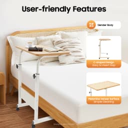 Adjustable Mobile Laptop Desk on Wheels, Rolling Computer Stand with Casters, Freestanding Ergonomic Workstation for Home Office