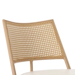 Set of 2/4/6,PU seat,rattan backrest,Bamboo kitchen chair with imitation rattan backrest and retro side armchair,beige