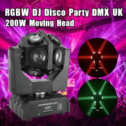 200W Moving Head 12 LED Rotating Beam Stage Light RGBW DJ Disco Party DMX