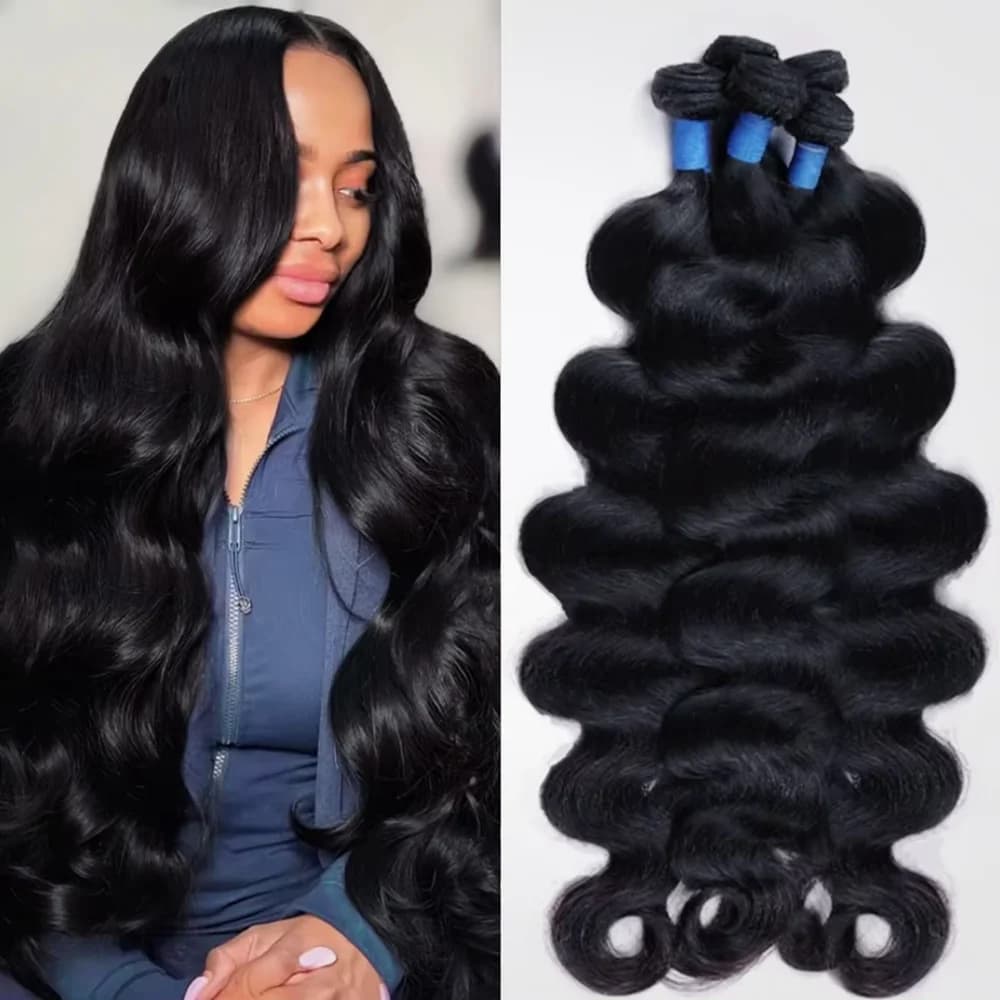 Body Wave Virgin Raw Indian Wholesale Human Hair 3/4 Bundles Deal For Women Wet And Wavy Hair Weave Extension Double Weft Soft
