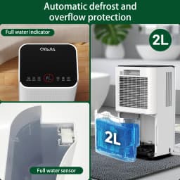 OYAJIA 12L Dehumidifier For Mould and Moisture Extraction Quiet 36dB with Wheels