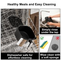 SUPERLEX 5.5L Digital Air Fryer 1450W Oil Free Air Fryer, Touch Screen Multiple Preset Programmes, Adjustable Time & Temperature, Non-Stick Dishwasher Safe Basket for Healthy Home Cooking