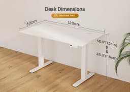 Seang Electric Standing Desk Adjustable Height, 120x60cm Sit Stand With Splice Board for Home Office Computer Workstation, White
