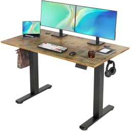 Seang Electric Standing Desk Adjustable Height, 120x60cm Sit Stand With Splice Board for Home Office Computer Workstation, White