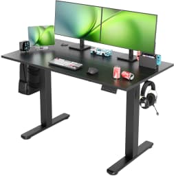 Seang Electric Standing Desk Adjustable Height, 120x60cm Sit Stand With Splice Board for Home Office Computer Workstation, White