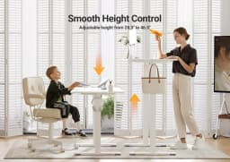 Seang Electric Standing Desk Adjustable Height, 120x60cm Sit Stand With Splice Board for Home Office Computer Workstation, White