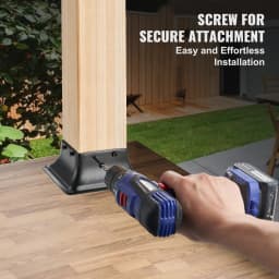 SucceBuy 4x4 Post Base 4/10Pcs Internal 3.6"x3.6" Heavy Duty Powder-Coated Steel Post Bracket Fit for Standard Wood Post Anchor