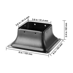 SucceBuy 4x4 Post Base 4/10Pcs Internal 3.6"x3.6" Heavy Duty Powder-Coated Steel Post Bracket Fit for Standard Wood Post Anchor