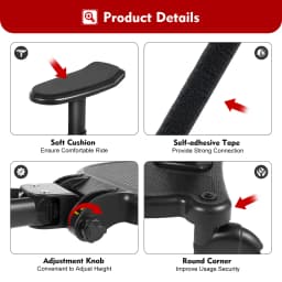 Universal Stroller Board 2 in 1 Removable Seat 55LBS Load PP PU EVA Adjustable Standing Sitting Kids 3-7
