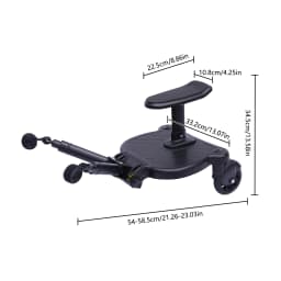 Universal Stroller Board 2 in 1 Removable Seat 55LBS Load PP PU EVA Adjustable Standing Sitting Kids 3-7