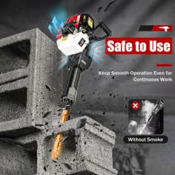 52CC 2-Stroke 1900W Demolition Jack Hammer 20-55J Impact Concrete Breaker Rock Drill with Point Flat Chisel