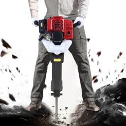 52CC 2-Stroke 1900W Demolition Jack Hammer 20-55J Impact Concrete Breaker Rock Drill with Point Flat Chisel