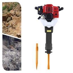 52CC 2-Stroke 1900W Demolition Jack Hammer 20-55J Impact Concrete Breaker Rock Drill with Point Flat Chisel
