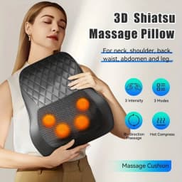 Multifunctional Electric Massage Cushion Neck Waist Back Body Massager Pillow Deep Kneading Shiatsu Heat Vibrating Massage Pad