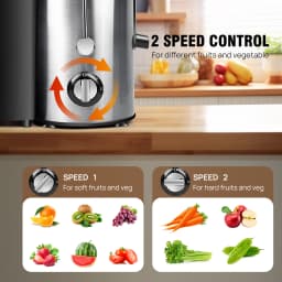 Centrifugal fruit and vegetable juicer, 65mm wide-mouth design, 1000W, rapid juicing, 500ml juice cup