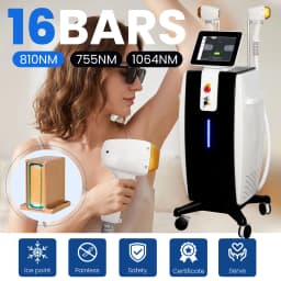 Diode Laser Hair Removal Device810 5000W 16Bars Upgraded Version Painless Permanent Hair Removal Three Wavelength Cooling System