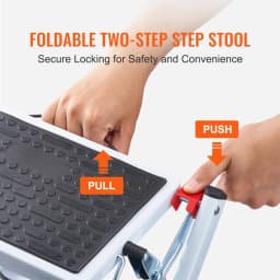 SucceBuy Step Ladder 1/2-Step 330lbs Capacity Ergonomic Folding Steel Step Stool with Wide Anti-Slip Pedal Multi-Use for House