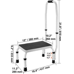 SucceBuy Step Ladder 1/2-Step 330lbs Capacity Ergonomic Folding Steel Step Stool with Wide Anti-Slip Pedal Multi-Use for House
