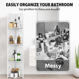 4 Tier Bathroom Corner Cabinet Storage Unit, Floor Standing, PVC Waterproof for Bathroom Living Room