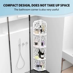 4 Tier Bathroom Corner Cabinet Storage Unit, Floor Standing, PVC Waterproof for Bathroom Living Room