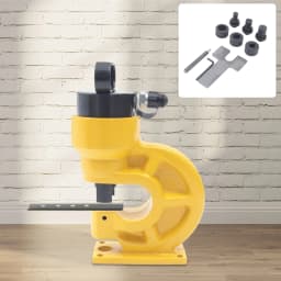 31T Hydraulic Punching Machine 95mm Throat Depth for Copper Iron Aluminum Steel, 4 Punching Dies Set, Portable Hole Puncher for Bus Bar Flat Iron, Heavy Duty Metal Punch Tool W/Padding Plate & Hex Wrench, Electrician DIY Equipment